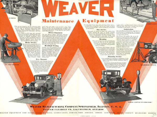Weaver AD for Safety Lane Equipment in 1930