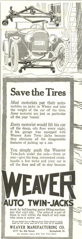 Weaver Auto Twin Jacks Ad from 1917