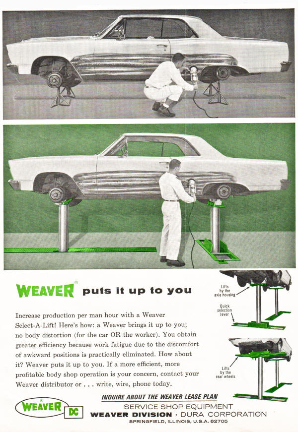 weaver  Automotive Lift AD from 1966