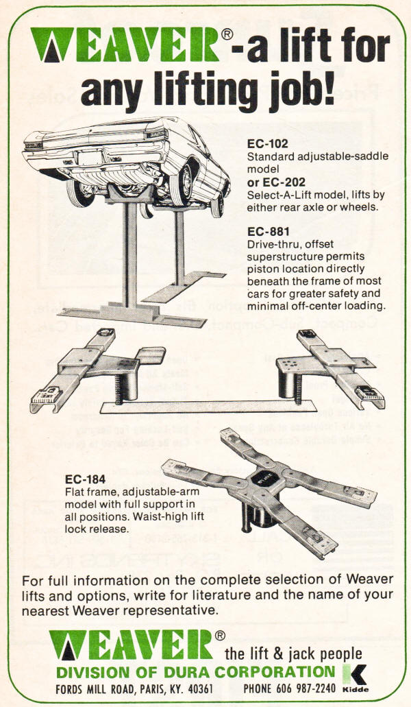 Weaver Lift advertisement from 1977